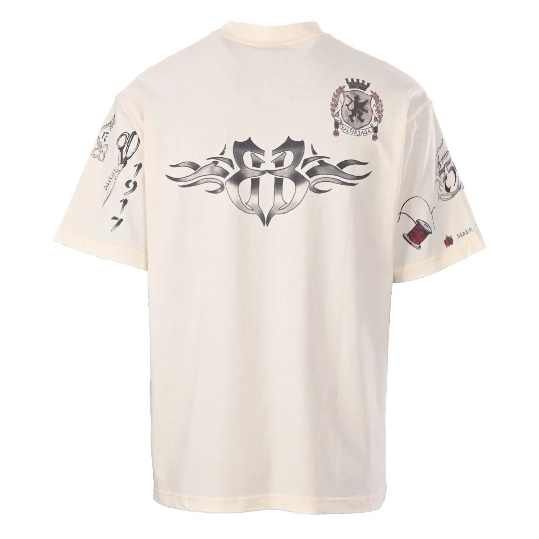 BALENCIAGA BLCG TATTOO T Authentic 6100 ， 40 200 ， 350 ， ， ， 1：1 ， Size：S-XL